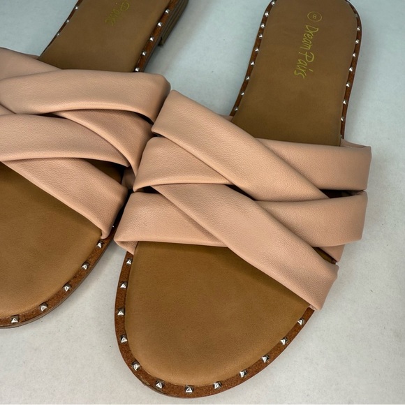 Dream Pairs Braided Nude Slide Sandals | Women’s Size 8 - Picture 2 of 5